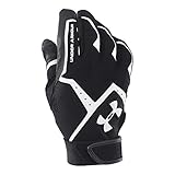 Under Armour Men's Clean-Up VI Batting Gloves, Black/Black, Small