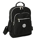 Fansela (TM) Nylon Casual Lightweight Sports Travel Daypack Backpack Black