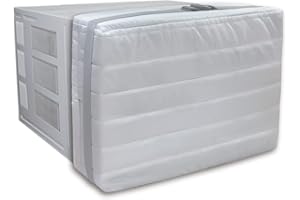 CAT SO RICH Indoor Air Conditioner Cover for Window Units, Inside Window AC Cover for Winter, fits up to 25"x 18" x 3.5"(Light Gray)