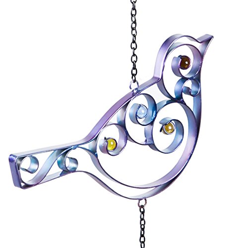 CEDAR HOME Wind chime Unique Outdoor Indoor Hanging Mobile Bell WindChime for Garden Lawn Yard Patio Waterproof Metal Glass Home Decor, 8.75" W x 1.5" D x 20" H, Song Bird - Thumbnail 3