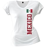 Old Glory - World Cup Mexico Juniors V-Neck T-Shirt White