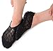 Great Soles Lace Pilates Non Skid Grip Socks for Women,Yoga, Barre (Black)