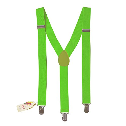 Clown Suspenders - Green Suspenders - Elastic Suspenders - Costume Suspenders - Clown Costume Accessories by CoverYourHair