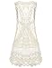 Halife Women's Sexy Lace Mesh Patchwork Bikini Bathing Suit Cover Up Tank Dress (One Size, Beige)