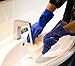 Juvale 2 Pairs Heavy Duty Rubber Cleaning Gloves for Kitchen, Household, Dishwashing, Reusable and Cotton Lined (XL, Blue Rubber Gloves)