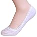 QBSM 4 Pack Womens Cute Lace Soft Low Cut No Show Anti-Slip Liners Socks