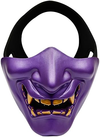 Half Face Mask - IronMount Halloween Masks for Christmas, Cosplay, Costume Party, Hunting, Shooting, CS Game (Purple)