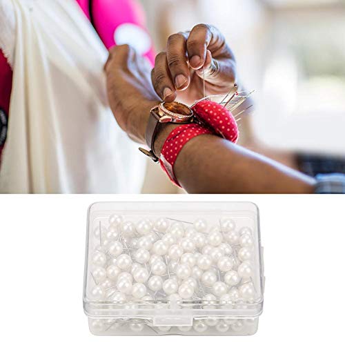 200pcs Round Ball Plastic Pushpin Marking Thumbtack Pins Decorative DIY Tool(White)