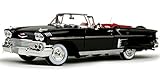 Motor Max 1958 Chevy Impala Convertible, Black 73112 - 1/18 Scale Diecast Model Toy Car