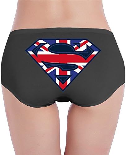Moddydou American Flag Super Man Black Body Shine Women Underwear