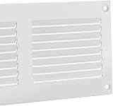 EUROPLAST 200x100mm White Metal Air Vent Grille with Insect Mesh 8x4" view 3