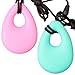 MyBoo Autism/Sensory/Teething Chewable Droplet Pendant - Set of 2, Turquoise/Pink