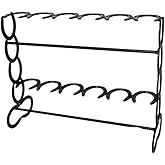 Metal Horseshoe Boot Rack - Black Shoe Stand, Wood Shoe Rack, Small Shoe Organizer for Western Home Decor, Cowboy & Work Boots, Outdoor & Garage Shoe Storage