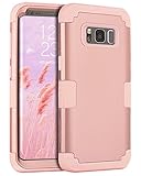 S8 Plus Case, Samsung Galaxy S8+ Case, BENTOBEN Shockproof Anti-scratch Heavy Duty Rugged 3 in 1 Hybrid PC Soft Silicone Protective Cute Case for Samsung Galaxy S8 Plus (6.2 Inch), Rose Gold (Wireless Phone Accessory)