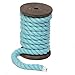 Ravenox Natural Twisted Cotton Rope | (Aqua)(1/2 Inch x 10 Feet) | Made in The USA | Strong Triple-Strand Rope for Sports, Décor, Pet Toys, Crafts, Macramé & Indoor Outdoor Use