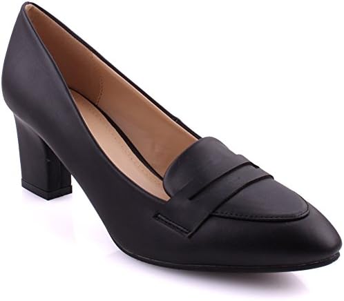 Unze Women “ELSJE” Evening Ladies Office Block Heel Dress Round Toe Designed Block Heel Carnival Mid-Low Courts UK Size 3-8 - GP66544-33