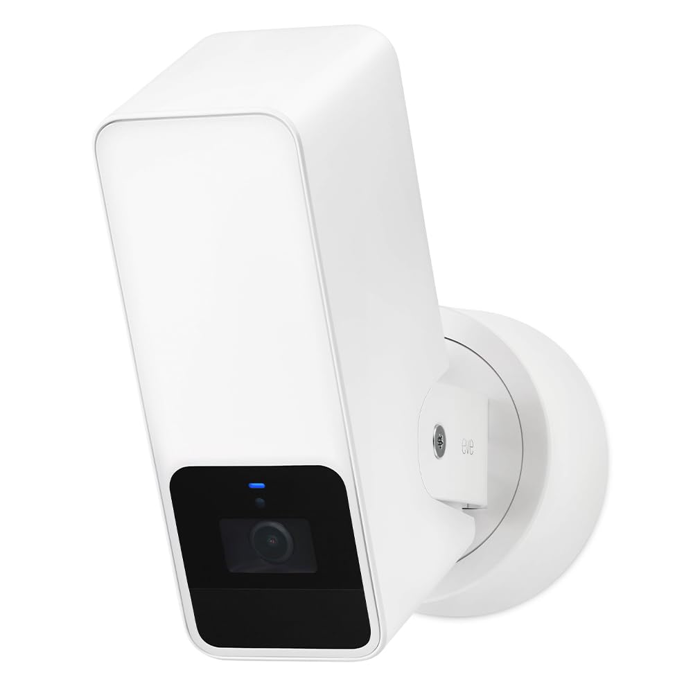 Photo 1 of Eve Outdoor Cam (White Edition) – Secure floodlight Camera, (HomeKit Secure Video), 1080p, Night Vision, Wi-Fi (2.4 GHz), Motion Sensor, Two-Way Communication, Flexible & Easy Installation