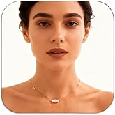 14K Gold Plated Freshwater Pearl Necklace for Women,Trendy Minimalist Single Strand Pearl Choker,Ideal Birthday Gift