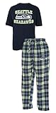 Concepts Sport Seattle Seahawks NFL Great Duo Men's T-Shirt & Flannel Pajama Sleep Set