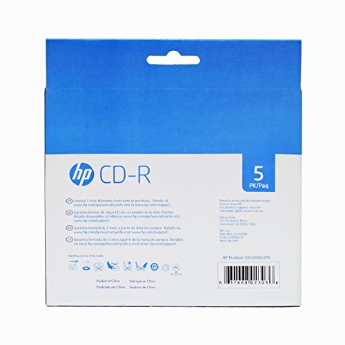 HP CD-Rs (CD-R, 5-Disc Slim Case)