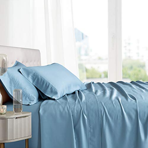 Royal-Tradition-100-Percent-Bamboo-Bed-Sheet-Set-Twin-Extra-Long-XL-Solid-Blue-Super-Soft-and-Cool-Bamboo-Viscose-3PC-Sheets