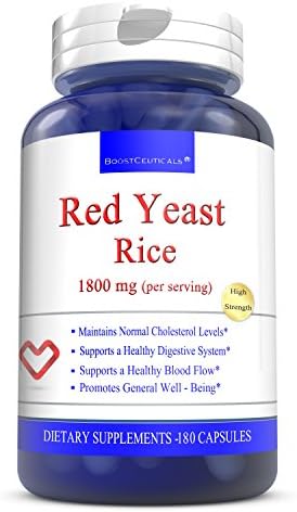 Red Rice 1800 mg 180 Capsules Red Rice Yeast Extract Cholesterol Support by BoostCeuticals