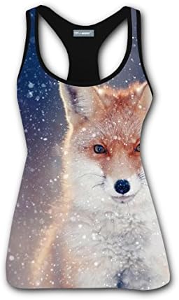 Snow Wolf Mountain Women Tank Tops 3D Printing Sleeveless Yoga Costume L