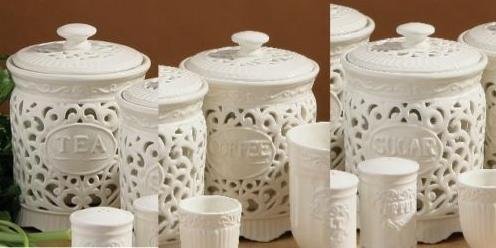 tea sugar coffee ceramic jars