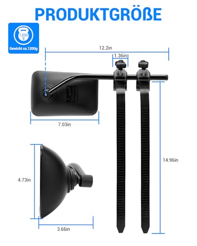 SUPAREE Caravan Mirror Car Mirror for Caravans Universal Additional Mirror Caravan Outdoor Convex Mirror Caravan 360° Rotation Adjustable for All Standard Vehicle Types (Pack of 2)