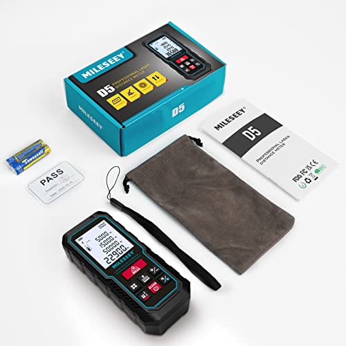 70 m Laser Rangefinder with Phone App, MiLESEEY Laser Meter with Electronic Tilt Sensor, ±2 mm Accuracy, Pythagoras, Area and Volume, Backlit 2 Inch LCD