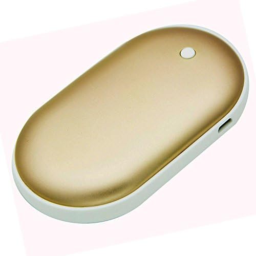 FillADream 2 in 1 Power Bank Hand Warmer, Rechargeable Double-sided Hand Warmer 5200mAH Power Bank Portable Pocket Hand Heater USB Mobile External Back up Battery Charger (Gold)