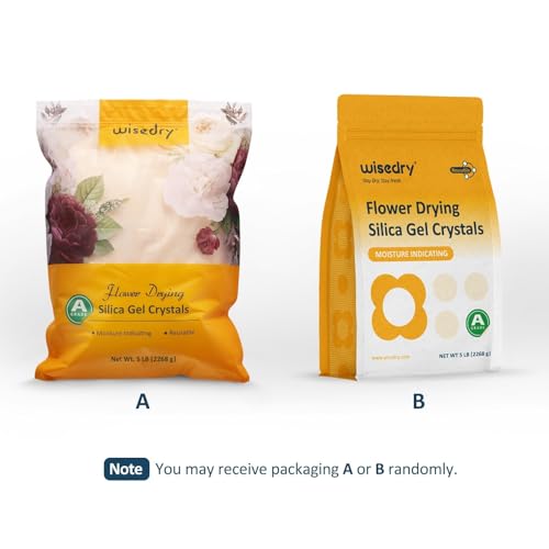 wisedry Silica Gel for Drying Flowers 5 lbs (2.2 kg), Fine Crystals < 1 mm, Silica Gel Flowers Drying with Indicator, Reusable Silica Gel