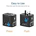 Travel Adapter - 2000W International Power Adapter with High Speed 2.4A 4xUSB European Adapter- Dual Fuse Universal Power Adapter for EU, US, UK, AU Covers Over 150 Countries