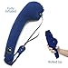 TRAVELREST Ultimate Travel, Neck & Body Pillow - Strap to Plane & Car Seat - Compact, Eases Shoulder Pain, Comfort and Convenient for Office Napping, Airplane, Bus & Train - Rolls Up Small - Blue