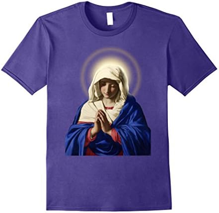 Mens The Madonna Tshirt - Holy Virgin Mary Shirt XL Purple