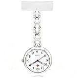 WZC Quartz Movement Stainless Steel Nurses Lapel Pin Watch with Gift Box