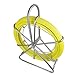 ECO-WORTHY Fish Tape Fiberglass 8MM 492FT Duct Rodder Fish Tape Continuous Fiberglass Wire Cable Running with Cage Wheel Stand