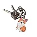 Feb.7 Welsh Corgi Dog Keychain - Corgi Keyring & Bag Charm - Dog Tag Gift (Silver)