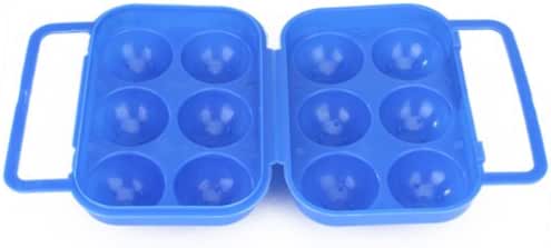 Huevera de plástico plegable, para 6 huevos, color azul: Amazon.es: Hogar
