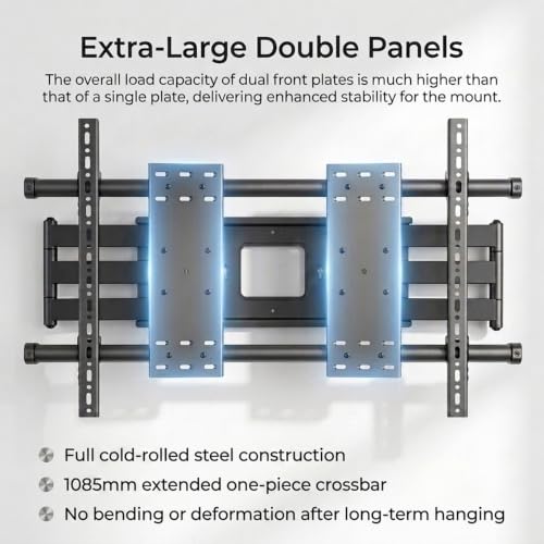 HILLPORT DY1000 Universal Swivel / Extendable TV Wall Mount for 75-120 Inches, Load 130 kg with VESA 1000 x 600 mm, Heavy Duty Mounting