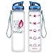 LEADO 32oz 1Liter Motivational BPA Free Water Bottle with Time Marker - of Course I Drink Like A Fish I’m A Mermaid - Funny Best Friend, Coworker, Mom Birthday Gift for Women - Drink More Water Daily