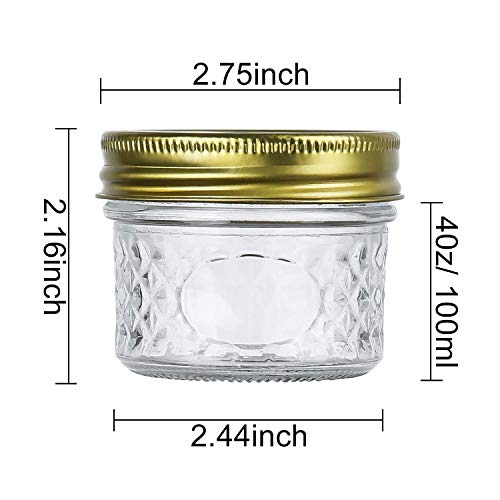 Encheng 4oz Glass Jars With Regular Lids,Mini Wide Mouth Mason Jars