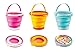 Large Foldable Pail Bucket Set of 3 Collapsible Buckets Multi-Purpose for Beach, Camping Gear Water and Food Jug, Dog Bowls, Cats, Dogs and Puppys, Camping and Fishing Tub (1.5 Gallons / 5 Liters)