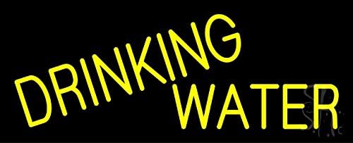 The Sign Store N105-14095-outdoor Yellow Drinking Water Outdoor Neon Sign44; 13 x 3.5 x 32 in.