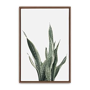 signwin Framed Canvas Wall Art Green Leaves Canvas...