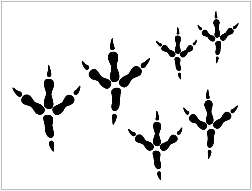 Mixed Media - Bird Foot Prints Stencil 3 Sizes Chicken Hen Feet Multiple Design 8.5
