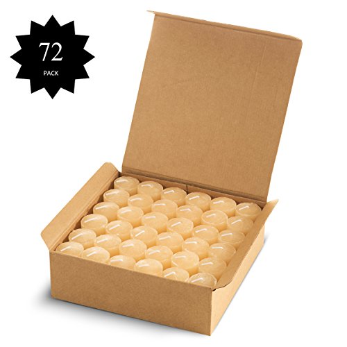 Votive Candles Bulk - Wedding, Dinner, Holiday, Home Decoration, Vintage Look - Unscented 10 Hour Burn Set of 72 (Natural Ivory)