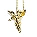 Mini 14k Gold Angel Jesus Piece Pendant Moon Cut Ball Chain Necklace