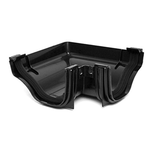 Polypipe Ogee ROG03B Black Extra Capacity Gutter External 90 Degree Angle 130 x 70mm