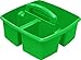 Storex 3-Compartment Small Caddy – Multipurpose Classroom Organizer with Handle, Green, 5-Pack (00951U06C)